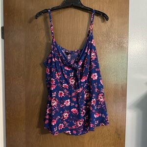 Torrid Blue and Pink Ruffled Camisole